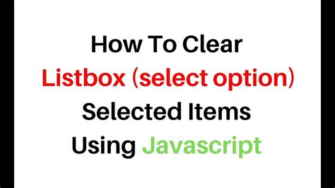 listbox selected item javascript