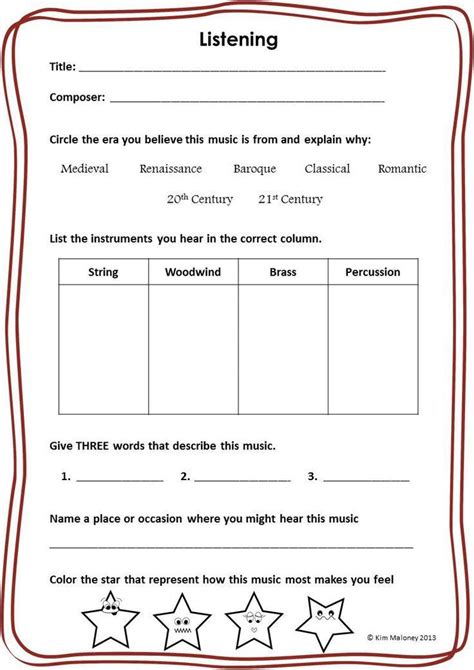 Listen To The Music 4th Grade Comprehension Worksheets Music Worksheets For 4th Grade - Music Worksheets For 4th Grade