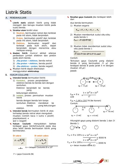 Listrik Statis Kelas 12