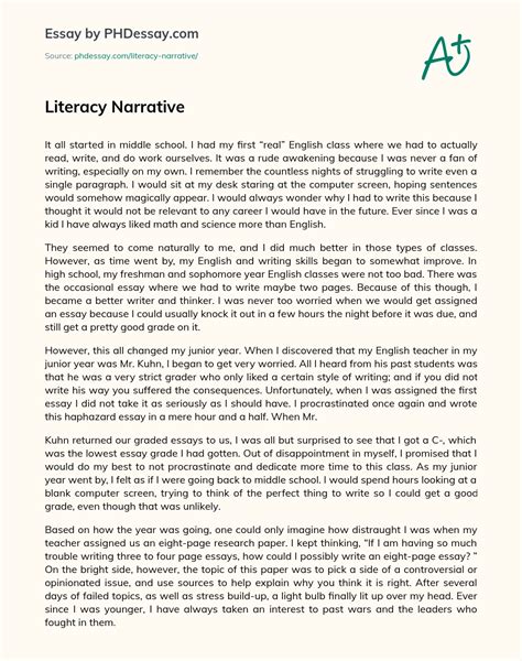 Literacy Narrative Examples