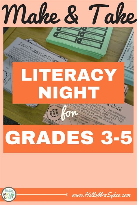Literacy Night Make And Take Parent Involvement Literacy Literacy Stations 4th Grade - Literacy Stations 4th Grade
