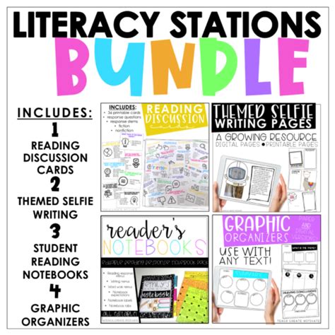 Literacy Stations Bundle Teach Create Motivate Literacy Stations 4th Grade - Literacy Stations 4th Grade