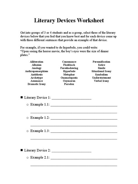 Literary Devices Worksheet High School   Literary Terms Worksheets Easy Teacher Worksheets - Literary Devices Worksheet High School