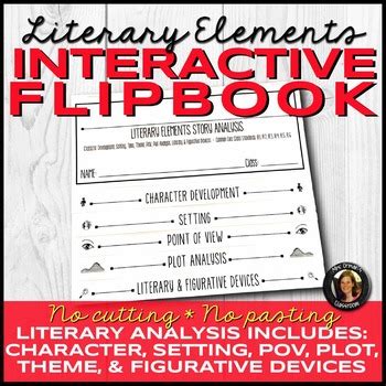 Literary Elements Analysis Interactive Notebook Flipbook For 8th Grade Literary Devices Worksheet - 8th Grade Literary Devices Worksheet