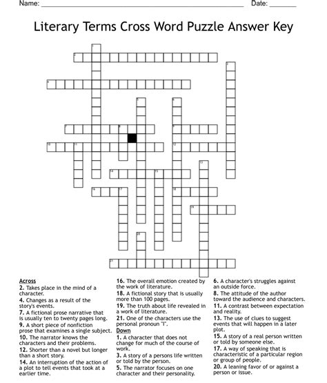 Literary Puzzle 4 4 Crossword Clue Wordplays Com Literary Terms Crossword Puzzle Middle School - Literary Terms Crossword Puzzle Middle School