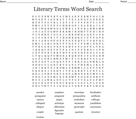 Literary Terms Word Search Wordmint Free Printable Literary Literary Terms Word Search Answer Key - Literary Terms Word Search Answer Key