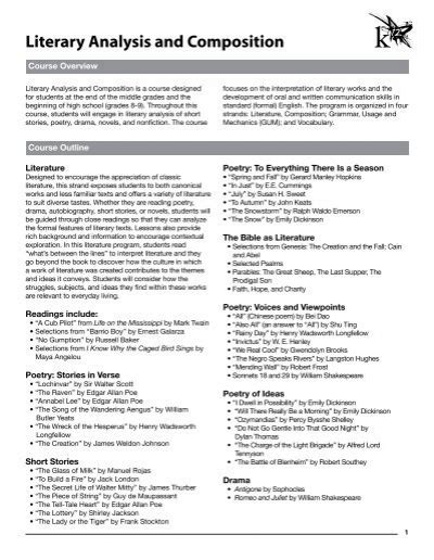 Download Literary Analysis And Composition 