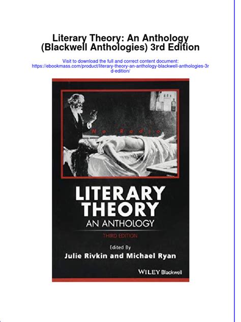 Full Download Literary Theory An Anthology Blackwell Anthologies 