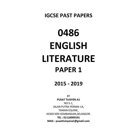 Full Download Literature English 0486 23 Gce Guide 