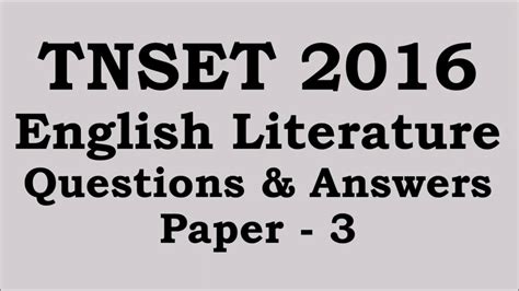 Read Literature Paper 3 Answer 