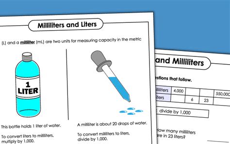 Liters And Milliliters Pictures Teaching Resources Tpt Liter And Milliliter Pictures - Liter And Milliliter Pictures