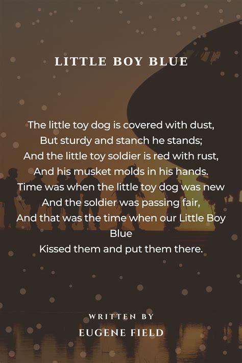 Little Boy Blue Poem By Eugene Field Little Boy Blue Poem - Little Boy Blue Poem