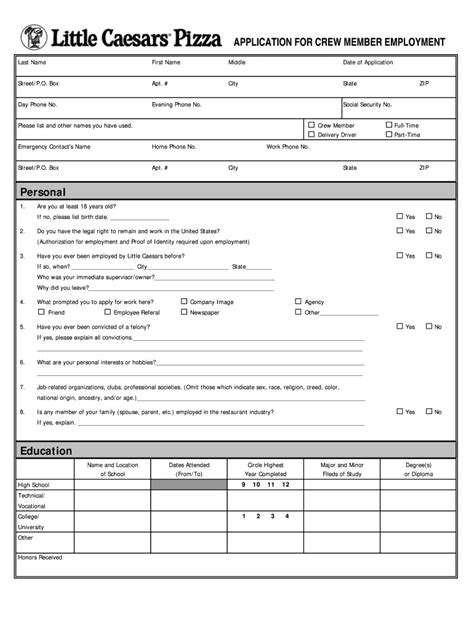 Little Caesars Application