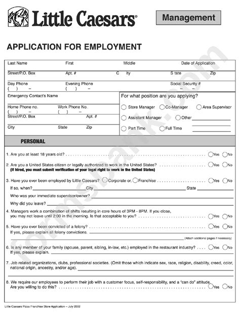 Little Caesars Application Pdf