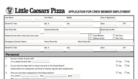 little caesars pizza application for hourly employment