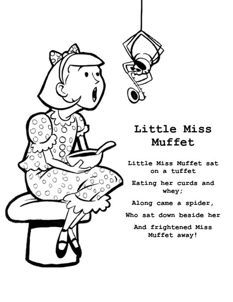 Little Miss Muffet Coloring Page Free Printable Coloring Little Miss Muffet Coloring Page - Little Miss Muffet Coloring Page