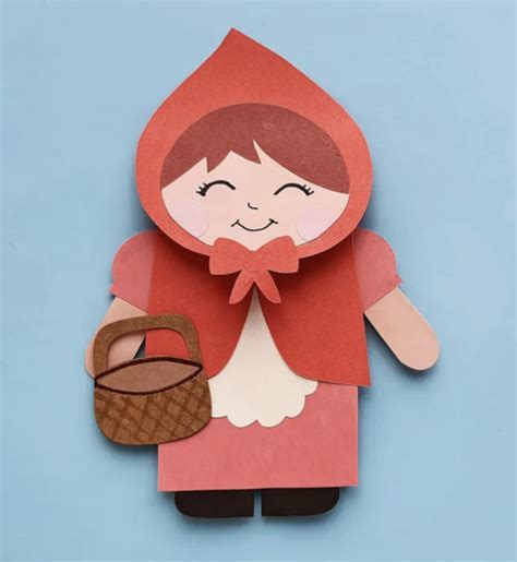 Little Red Riding Hood Paper Bag Puppet Template Little Red Riding Hood Printable Puppets - Little Red Riding Hood Printable Puppets