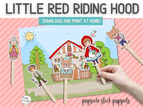 Little Red Riding Hood Popsicle Stick Puppets Printable Little Red Riding Hood Printable Puppets - Little Red Riding Hood Printable Puppets