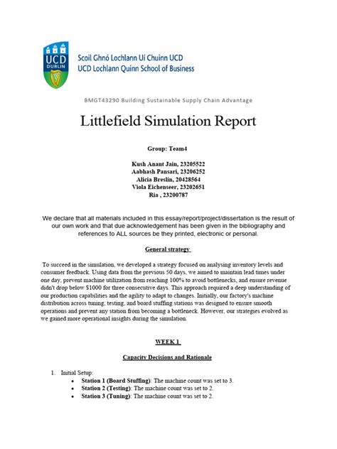 Littlefield Simulation Report
