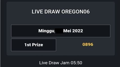 Live Draw Oregon 6 Hari Ini