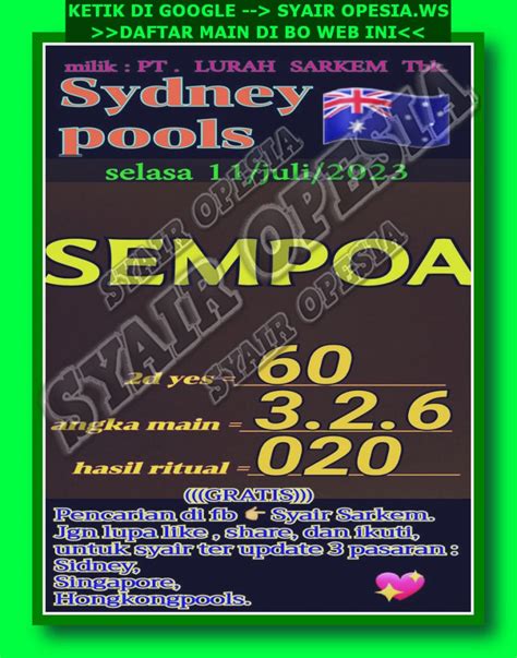 LIVE TOTO SYDNEY - Live Sdy, Live Draw Sdy Pools, Result Sdy Hari Ini, Live Draw Sydney