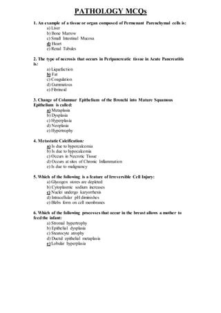 liver pathology mcqs drmys