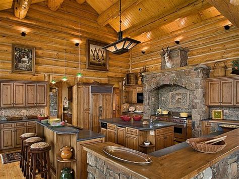 Living Log Home Kitchens