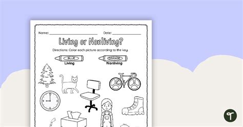 Living Or Nonliving Color By Code Worksheet Teach Living Or Nonliving Worksheet - Living Or Nonliving Worksheet