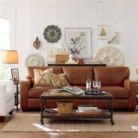 Living Room Ideas Brown Leather Sofa