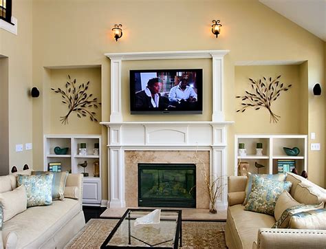 Living Room With Fireplace And Tv On Opposite Walls