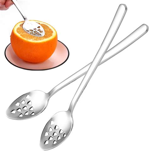 lixulluo 2 Pcs Small Slotted Spoons Stainless Steel Serving