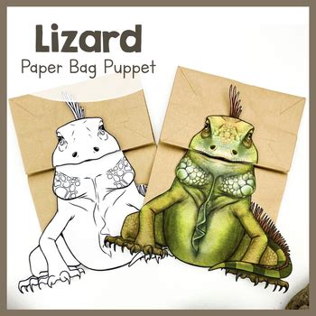 Download Lizard Paper Bag Puppet Template 