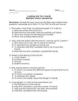 lizards torch test answers