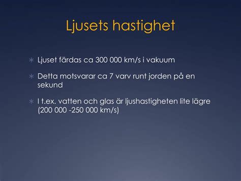 ljusets hastighet