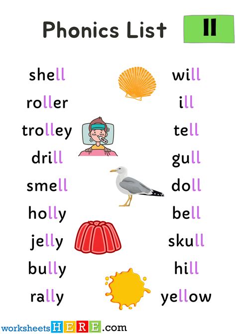 Ll Sound Phonics Words For Kids Englishbix Ll Words For Kids - Ll Words For Kids