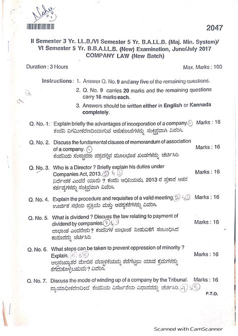 Read Llb Company Law Question Papers 
