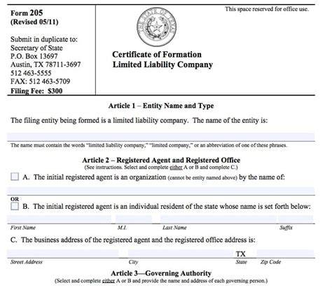 llc formation texas