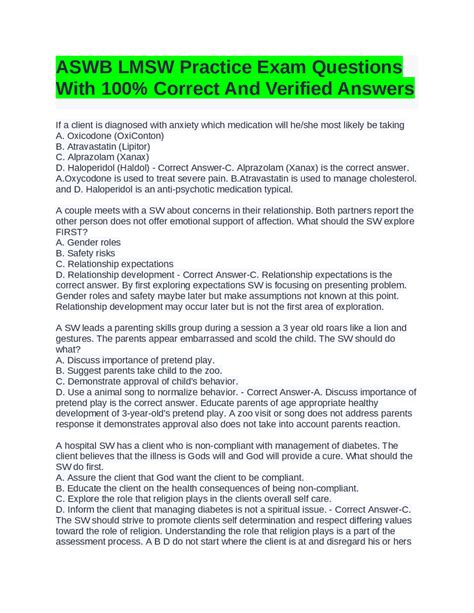 Lmsw Practice Exam