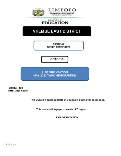 Read Lo Grade 10 Question Paper And Memo 