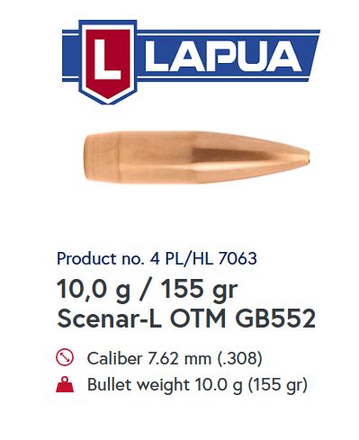 Load Data Lapua Scenar L 120 Grain 6