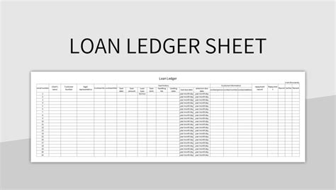 Loan Ledger Template