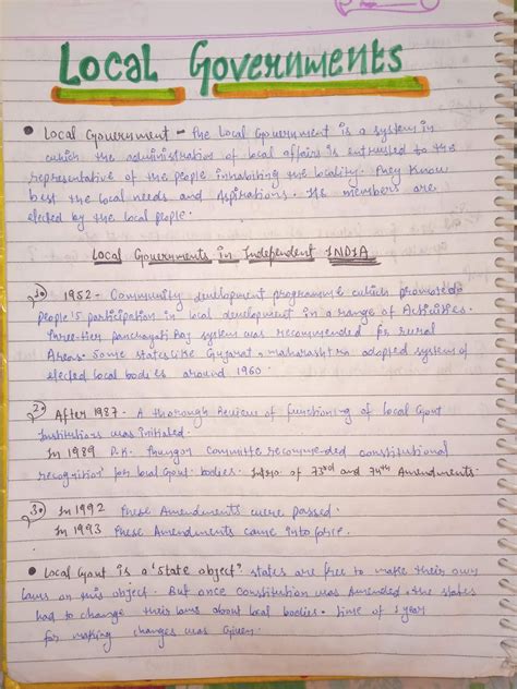 Local Government Class 11 Notes