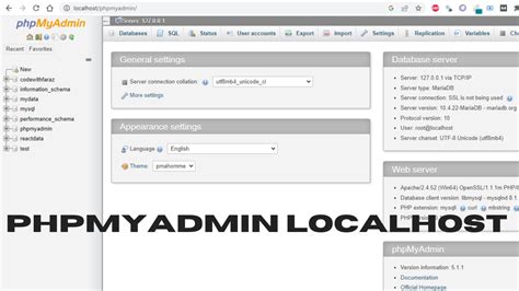 localhost/phpmyadmin/ | phpMyAdmin 4911 and 521 are released