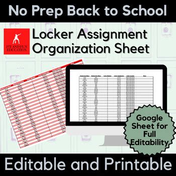 Locker Assignment Template
