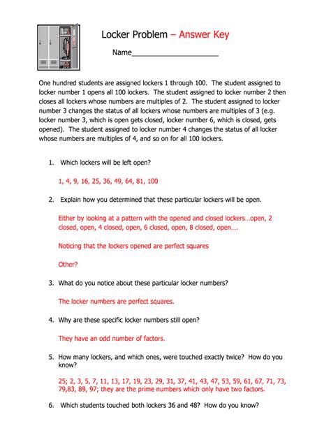 locker problem answer key