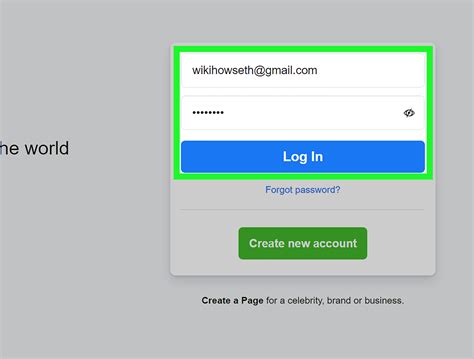 Log In Facebook