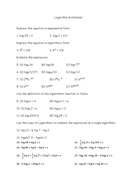 Logarithm Class 11