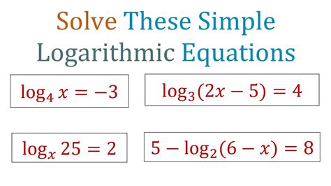 Logarithmic Properties Solve Equations Answer Key