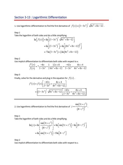Read Logarithmic Differentiation Problems And Solutions 