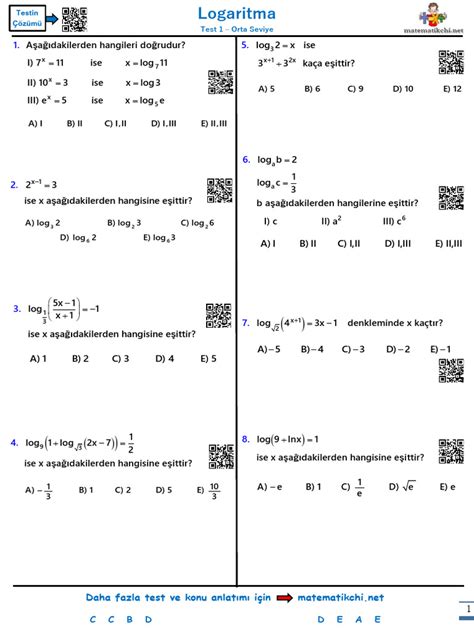 Logaritma Test Pdf